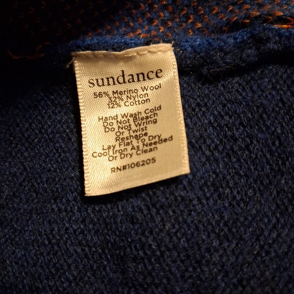 Sundance Fair Isle Navy Blue Merino Wool Women's Sweater - Picture 8 of 11